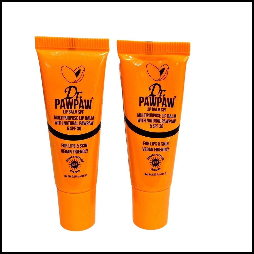 2 x Dr. PawPaw Lip Balm SPF 30 Multipurpose With Natural Pawpaw Vegan Friendly
